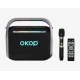 Boxa portabila bluetooth KP 8003 de 120W lumini RGB USB Card TF AUX Microfon