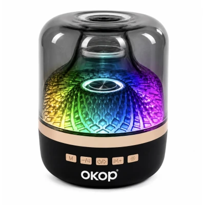 Boxa portabila KP 823 bluetooth 5W lumina LED RGB sunet 360 radio FM USB baterie 800mAh