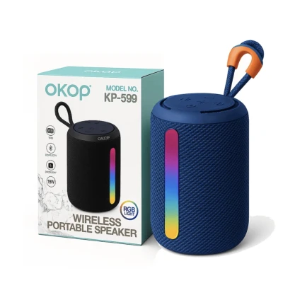 Boxa portabila bluetooth KP 599 lumini LED RGB USB Card TF AUX Acumulator reincarcabil COLORATA