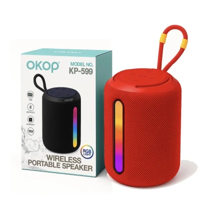 Boxa portabila bluetooth KP 599 lumini LED RGB USB Card TF AUX Acumulator reincarcabil COLORATA