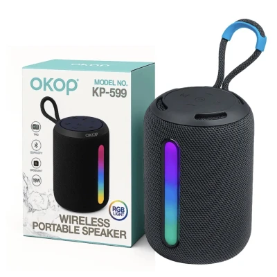 Boxa portabila bluetooth KP 599 lumini LED RGB USB Card TF AUX Acumulator reincarcabil COLORATA