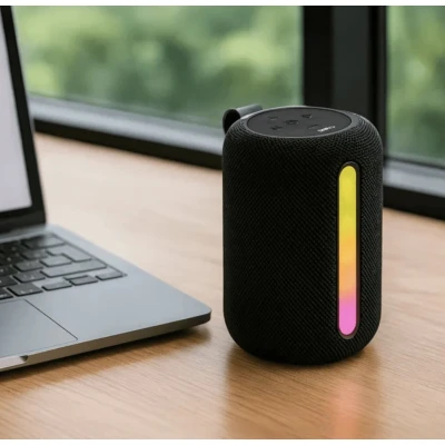 Boxa portabila bluetooth KP 599 lumini LED RGB USB Card TF AUX Acumulator reincarcabil COLORATA
