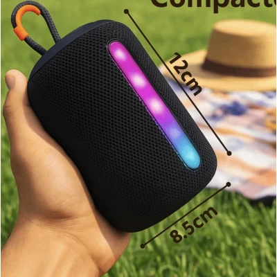 Boxa portabila bluetooth KP 599 lumini LED RGB USB Card TF AUX Acumulator reincarcabil COLORATA
