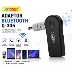 Adaptor audio bluetooth Q 305 receptor wireless AUX 3.5 mm Hands Free Compatibil Auto Boxe
