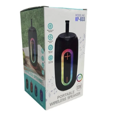 Boxa portabila bluetooth KP 833 RGB LED USB Card TF AUX