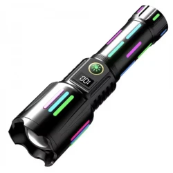 Lanterna tactica de mana L550 cu baterie 26650mah incarcare USB Type C si Zoom