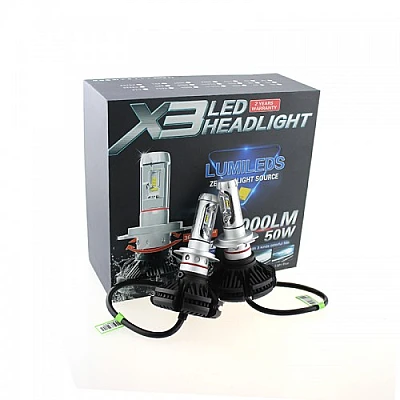 Set de 2 Lampi LED auto X3 H7 Premium putere 50W 6000LM temperatura 8000K Set de 2 Lampi LED auto X3 H7 Premium putere 50W 6000LM temperatura 8000K