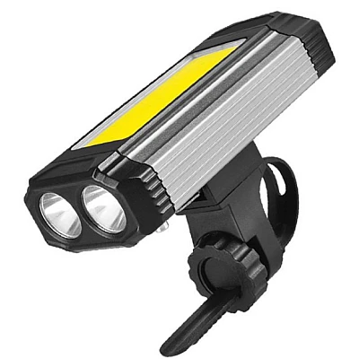 Lanternă de bicicletă, reîncărcabilă prin USB, 5 moduri 2 x Cob Rotund + 1 COB dreptunghiular Lanternă de bicicletă, reîncărcabilă prin USB, 5 moduri 2 x Cob Rotund + 1 COB dreptunghiular