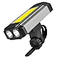 Lanternă de bicicletă, reîncărcabilă prin USB, 5 moduri 2 x Cob Rotund + 1 COB dreptunghiular Lanternă de bicicletă, reîncărcabilă prin USB, 5 moduri 2 x Cob Rotund + 1 COB dreptunghiular