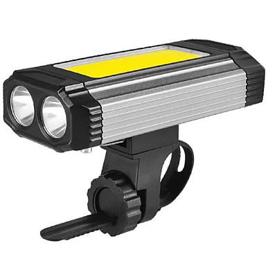 Lanternă de bicicletă, reîncărcabilă prin USB, 5 moduri 2 x Cob Rotund + 1 COB dreptunghiular Lanternă de bicicletă, reîncărcabilă prin USB, 5 moduri 2 x Cob Rotund + 1 COB dreptunghiular