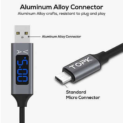 Cablu Micro USB cu Display Digital incarcare telefon mobil Cablu Micro USB cu Display Digital incarcare telefon mobil