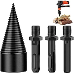 Con de spart lemn pentru masina de carotat cu 3 adaptoare 50mm din otel Negru AN