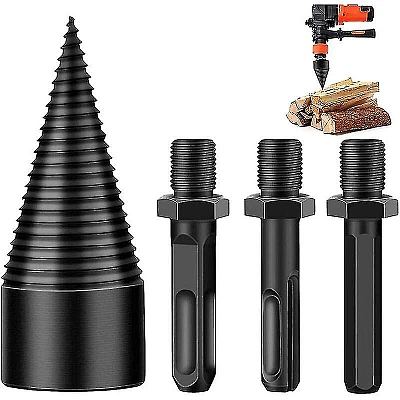 Con de spart lemn pentru masina de carotat cu 3 adaptoare 50mm din otel Negru AN Con de spart lemn pentru masina de carotat cu 3 adaptoare 50mm din otel Negru AN