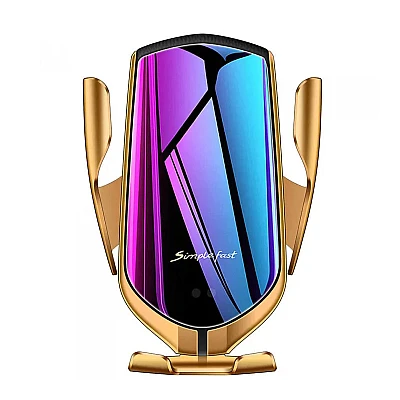 Suport Auto Auriu R1 Senzor Incarcare Fast Charge Wireless Suport Auto Auriu R1 Senzor Incarcare Fast Charge Wireless