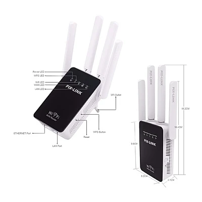 Amplificator Alb U7AC1200RE de semnal 4 antene wireless Amplificator Alb U7AC1200RE de semnal 4 antene wireless