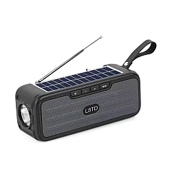 Boxa Portabila L8TD Neagra Bluetooth USB Radio Lanterna cu incarcare solara