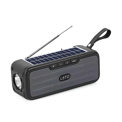 Boxa Portabila L8TD Neagra Bluetooth USB Radio Lanterna cu incarcare solara Boxa Portabila L8TD Neagra Bluetooth USB Radio Lanterna cu incarcare solara