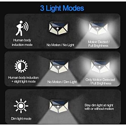 Set 3 Lampi ULTRA 100 LED Solare cu senzor de miscare si lumina 3 moduri ILUMINARE  Set 3 Lampi ULTRA 100 LED Solare cu senzor de miscare si lumina 3 moduri ILUMINARE