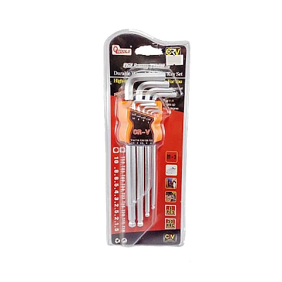 Set 9 chei hexagonale tip imbus cu capat sferic SCURTE 1.5-10mm Set 9 chei hexagonale tip imbus cu capat sferic SCURTE 1.5-10mm