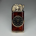 Bricheta cu Ceas si flacara dubla Dragon Brown Smoke  TWP-632
