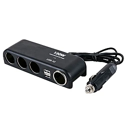 Priza auto Olesson 1525  120W 2 x USB 3 prize + port iesire bricheta