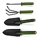 Set 4 unelte pentru gradinarit cu maner verde Set 4 unelte pentru gradinarit cu maner verde