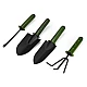 Set 4 unelte pentru gradinarit cu maner verde Set 4 unelte pentru gradinarit cu maner verde