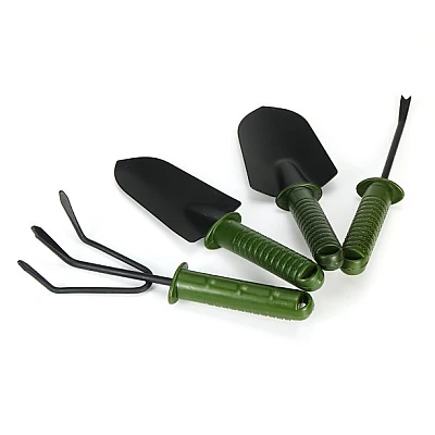 Set 4 unelte pentru gradinarit cu maner verde Set 4 unelte pentru gradinarit cu maner verde