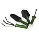 Set 4 unelte pentru gradinarit cu maner verde Set 4 unelte pentru gradinarit cu maner verde
