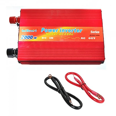 Invertor auto 12v-220v 2000w Portocaliu Invertor auto 12v-220v 2000w Portocaliu