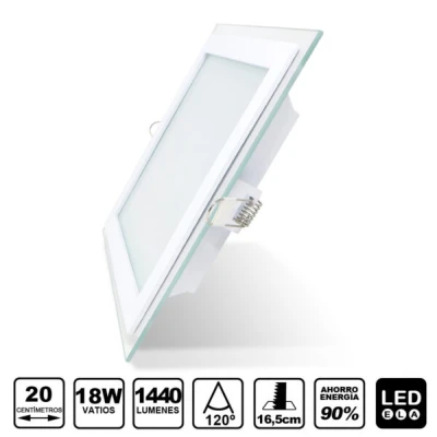 Aplica Patrata 12W Led MAT Margine de sticla incastrabila in tavan fals si rigips