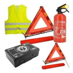 Kit Siguranta Auto : 1 X Trusa Medicala  2 x Triunghi Reflectorizant 1 X Vesta 1 X Extinctor in Termen