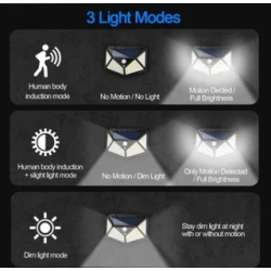 Set 3 Lampi ULTRA 100 LED Solare cu senzor de miscare si lumina 3 moduri ILUMINARE 