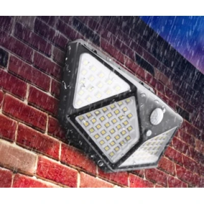 Set 4 Lampi ULTRA 100 LED Solare cu senzor de miscare si lumina 3 moduri ILUMINARE
