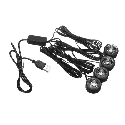 Set 4 Lumini Interior Auto A10 USB LED RGB Star Light