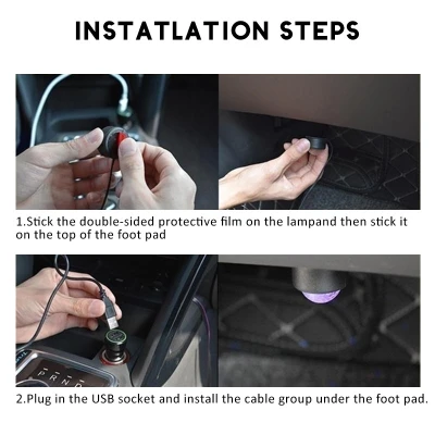 Set 4 Lumini Interior Auto A10 USB LED RGB Star Light