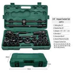 Trusa Tubulare Mari 3/4" Camion 21 - 65 Mm in 12 Laturi - 26 Tubulare