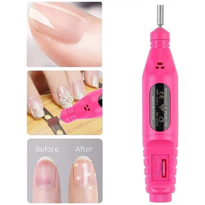 Freza Unghii Roz include 5 pile 5 capete abrazive Viteza Reglabila Semiprofesionala ALIMENTARE USB