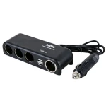 Priza auto Olesson 1525  120W 2 x USB 3 prize + port iesire bricheta