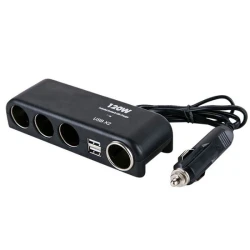 Priza auto Olesson 1525  120W 2 x USB 3 prize + port iesire bricheta