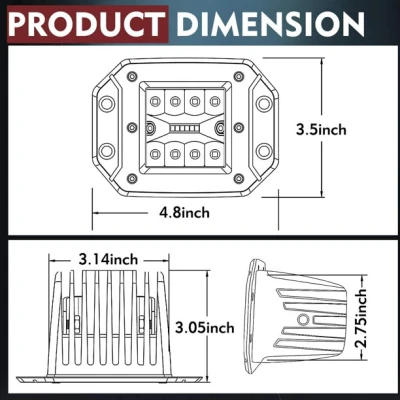 Proiector auto 48W 4/6/4 LED 3 randuri 12/24v
