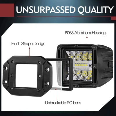 Set 2 Proiector auto 48W 4/6/4 LED 3 randuri 12/24v