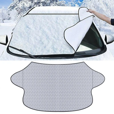Set 2 x Protectie parbriz XL husa geam auto anti-inghet si parasolar universal prelata ARGINTIE 