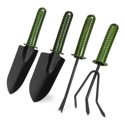 Set 4 unelte pentru gradinarit cu maner verde