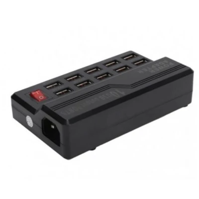 Statie de incarcare USB Q-CD10P cu 10 porturi 2.4A/1A 