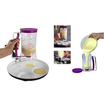 Dispenser Aluat pentru clatite transparent cu capac mov Dispenser Aluat pentru clatite transparent cu capac mov
