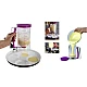 Dispenser Aluat pentru clatite transparent cu capac mov Dispenser Aluat pentru clatite transparent cu capac mov
