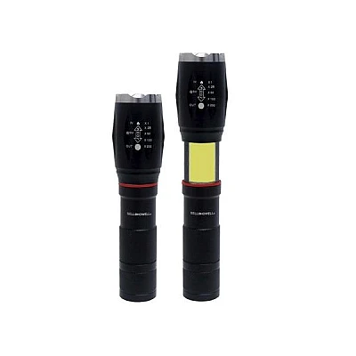 Lanternă din metal tactic TagLight Elite cu led Cree q5, zoom reglabil, Led lateral,  5 moduri de lumină