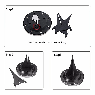 Set 4 Lampi Solare METALICE Disk Lights Argintii pentru gradina LY Set 4 Lampi Solare METALICE Disk Lights Argintii pentru gradina LY