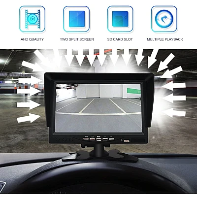 Set Monitor auto 2 camere metalice pentru tiruri autocare camioane Set Monitor auto 2 camere metalice pentru tiruri autocare camioane